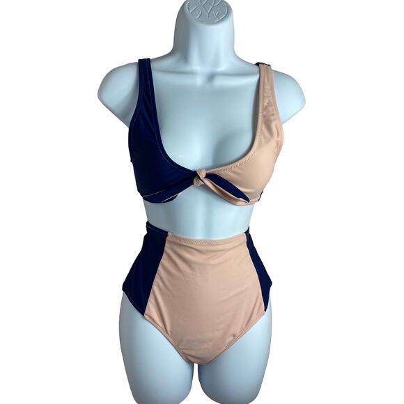Cupshe Lost in The Dream Color Block High-Waisted Bikini Sz M Swimsuit 2 Piece - Picture 8 of 10
